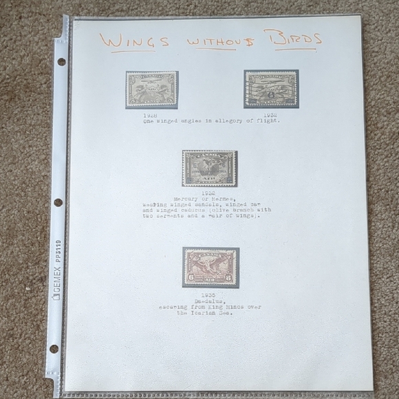 Vintage Aerial Stamp Collection Display Sheet - Picture 1 of 5